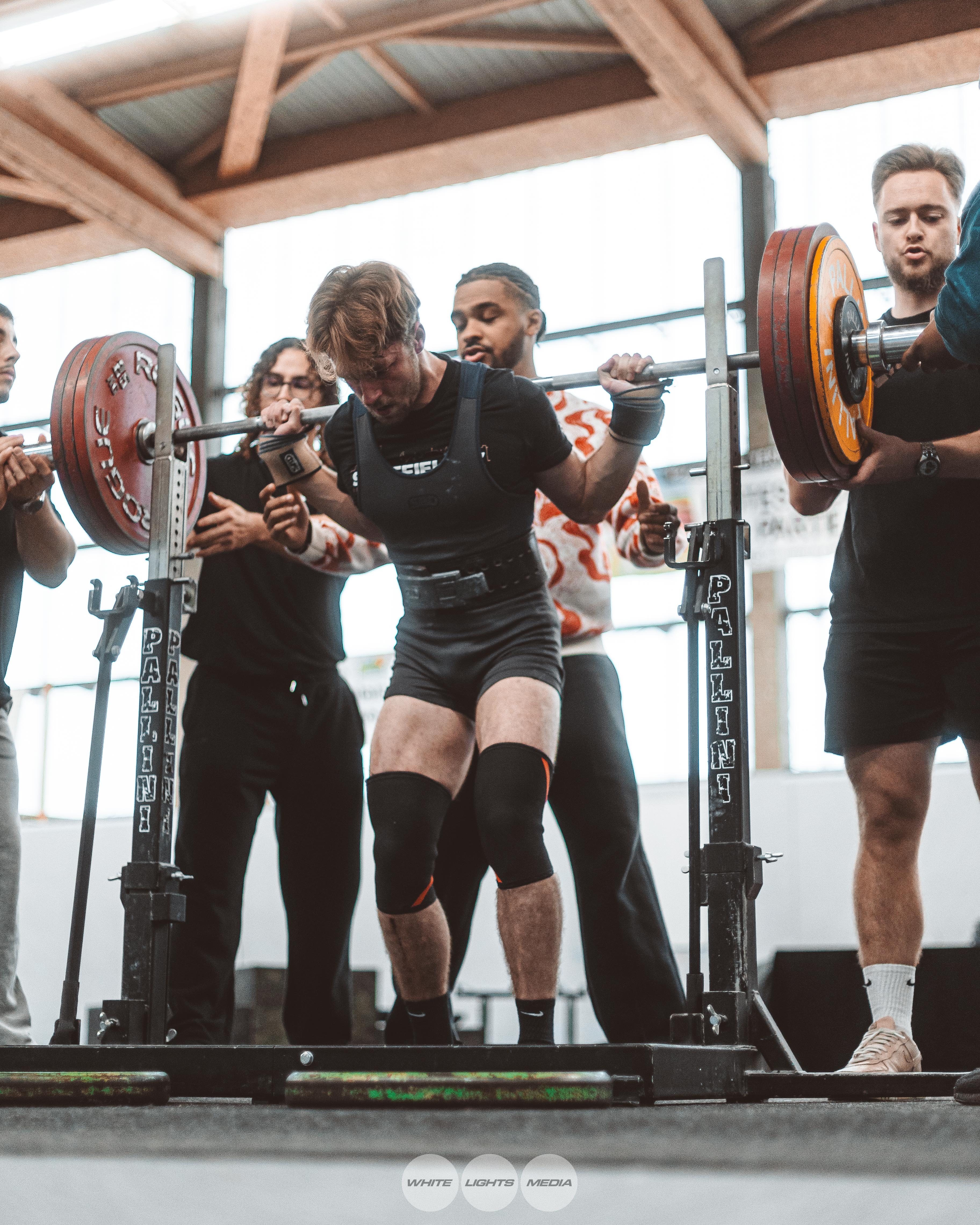 Antoine Fargeaud en squat sur rack Pallini